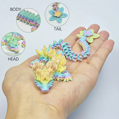 3D Printed Crystal Dragon Fidget Toy Cherry Blossom Decor Birthday Gift