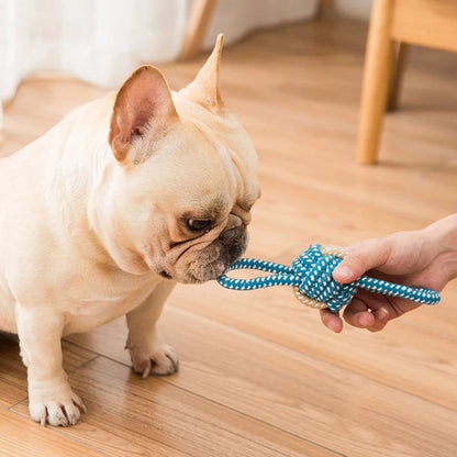 Cotton Rope Dog Chew Toy, Durable Linen Ball for Puppies and Dogs, Teething Aid, Toothbrush Design, Oral Health & Play, Suitable for Small to Large Breeds