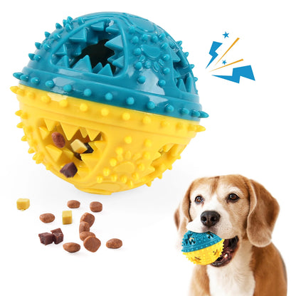 Durable Rubber Dog Chew Toy Ball, Interactive Treat Dispenser, Teeth Cleaning, Bite Resistant, Engaging Play & Training Aid for Medium to Large Dogs