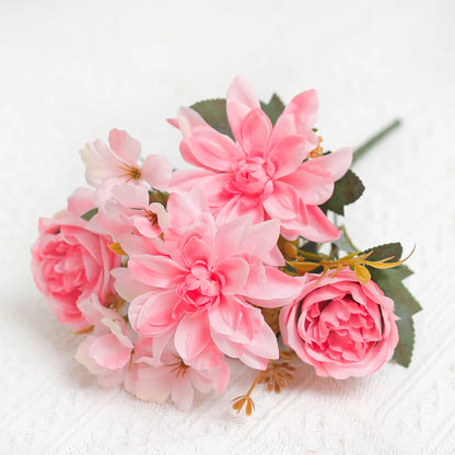 Silk Peony Faux Flower Bouquet for Home Decor, Wedding, Bridal Shower, Party; High-Quality Artificial Floral Arrangement for Indoor Use, Gift Idea