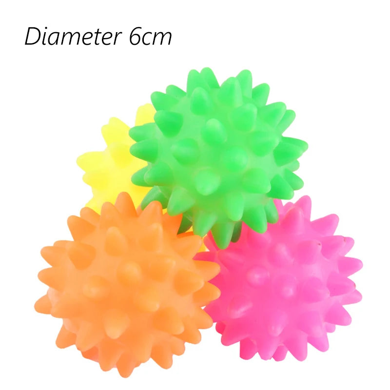 squeaky rubber dog ball toy, durable 6cm chew toy for puppies & small dogs, interactive plastic fetch ball, ideal for training & reducing pet boredom