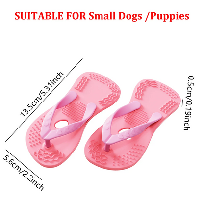 Puppy Chew Toy, Durable Rubber Slippers Shape, Simulated Remote Design, Relieves Teething, Reduces Boredom, Engaging for Puppies and Small Dogs, Indoor Outdoor Play