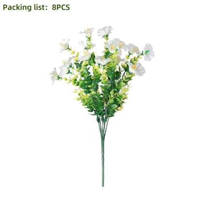 Artificial Flower Branches Set of 8, UV Resistant, Plastic, Ideal for Indoor, Outdoor, Home Decor, Parties, Events, Anniversaries, Birthdays, Weddings, Graduations