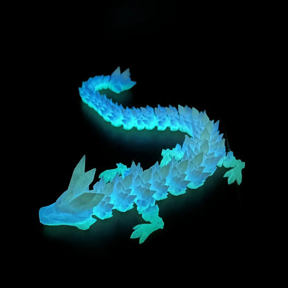 3D Printed Antistress Dragon Fidget Toy Rotatable Articulated 30cm Colors