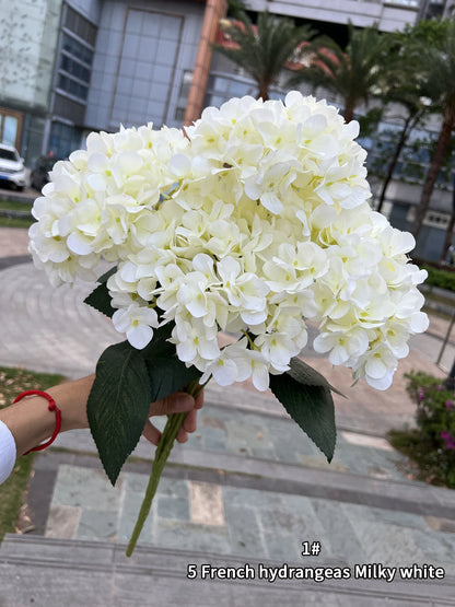 Silk Hydrangea Bouquet Artificial Flowers for Wedding, Home Decor, DIY Floral Arrangement, Bridal Baby Shower, Indoor Party Decoration, Large Size