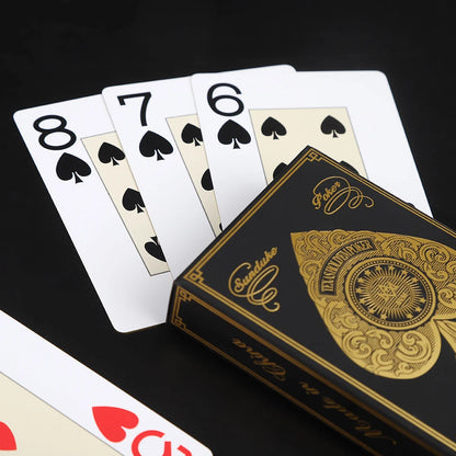 1PCS Silver Gold Foil Border Playing Cards Washable PVC Poker Game 63x88mm - Durable Stylish Deck for All Card Games, Easy to Clean, Perfect for Game Night and Parties