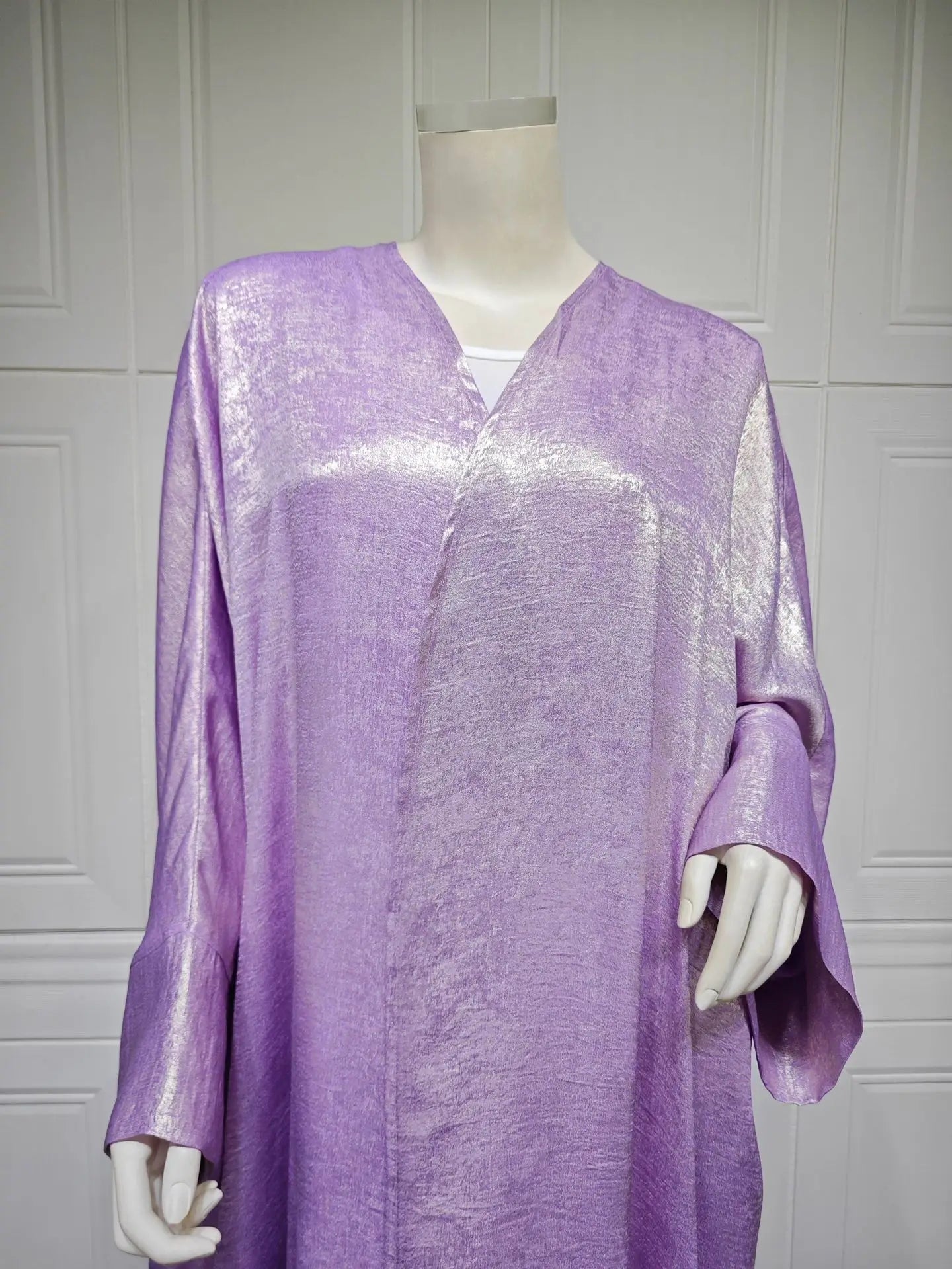 shiny satin batwing abaya caftan open abayas luxury kaftan robe for women - elegant lightweight kaftan with batwing sleeves for casual and formal occasions
