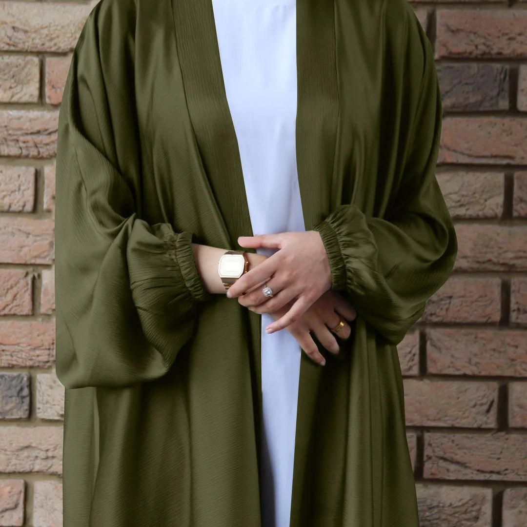 prayer clothes women satin cardigan robe islamic long-sleeved dress 2024 - modest fashion, comfortable fit, ideal for daily wear and special occasions