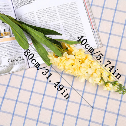 Artificial Hyacinth Flowers Violet Silk Green Leaves for Wedding Anniversary Party Decor Indoor Home Decoration