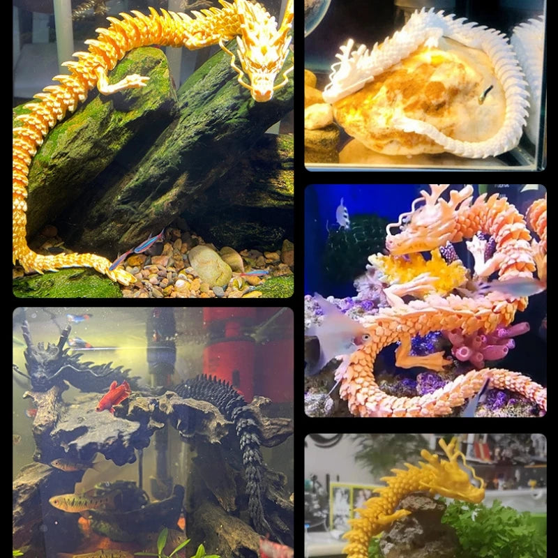 60/45/30cm 3d printed chinese dragon shenlong crafts ornamentstoy joint movable dragon model home office decoration decor gifts