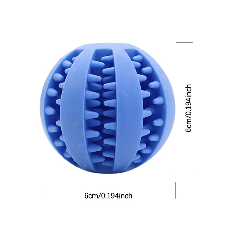 treat dispenser chew ball toy for dogs cats | promotes dental health & mental stimulation | durable play for pets | easy-clean rubber kibble holder toy