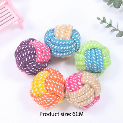 Cotton Rope Dog Chew Toy, Durable Linen Ball for Puppies and Dogs, Teething Aid, Toothbrush Design, Oral Health & Play, Suitable for Small to Large Breeds