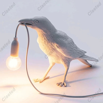 B094VP69R2 Resin Lucky Bird Crow Wall Lamp Table Lamp Night Light Bedroom Bedside Living Room Wall Lamp Home Decoration