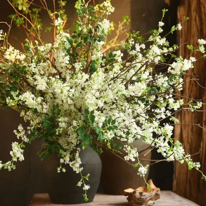 Artistic White Artificial Flower Branch 100cm | Silk Texture | Home & Event Decor | Ideal for Weddings, Anniversaries & Indoor Decoration
