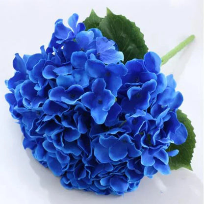 Artificial Hydrangea Silk Flower Bouquet, Pack of 5, Multi-Colour Choices, Ideal for Weddings, Home Décor, Indoor Table Decoration, Anniversary, Party Centrepiece