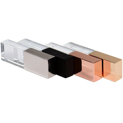 10 PCS LOT Golden Crystal USB Flash Drive 128GB 64GB Memory Stick Wedding Gifts Free Logo Custom 3D Laser Engraving U Disk Portable Storage Pen Drive