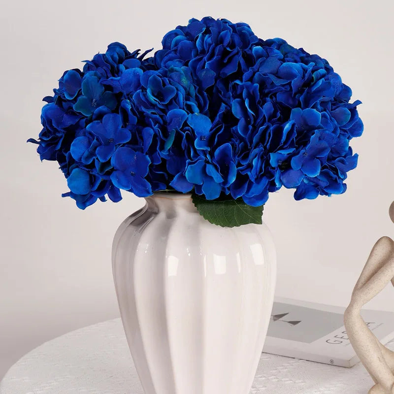 artificial hydrangea silk flowers 5 heads bouquet for home decor, wedding arrangements, party centrepieces, indoor decorative floral branch, anniversary and event decorations