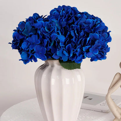 Artificial Hydrangea Silk Flowers 5 Heads Bouquet for Home Decor, Wedding Arrangements, Party Centrepieces, Indoor Decorative Floral Branch, Anniversary and Event Decorations