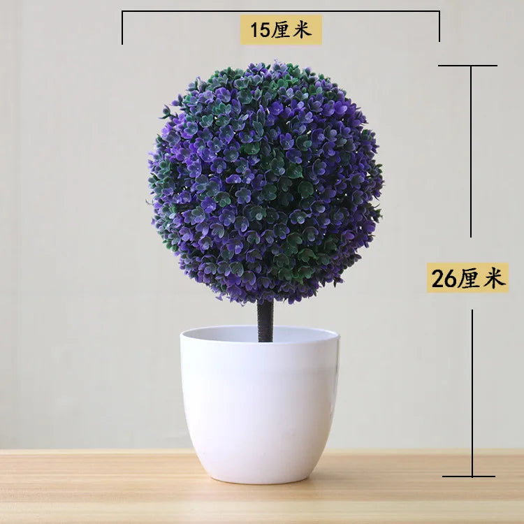 artificial bonsai tree decorative plant, plastic fake flowers with pot, desktop ornament for home, office, hotel, garden, anniversary, and exhibition use