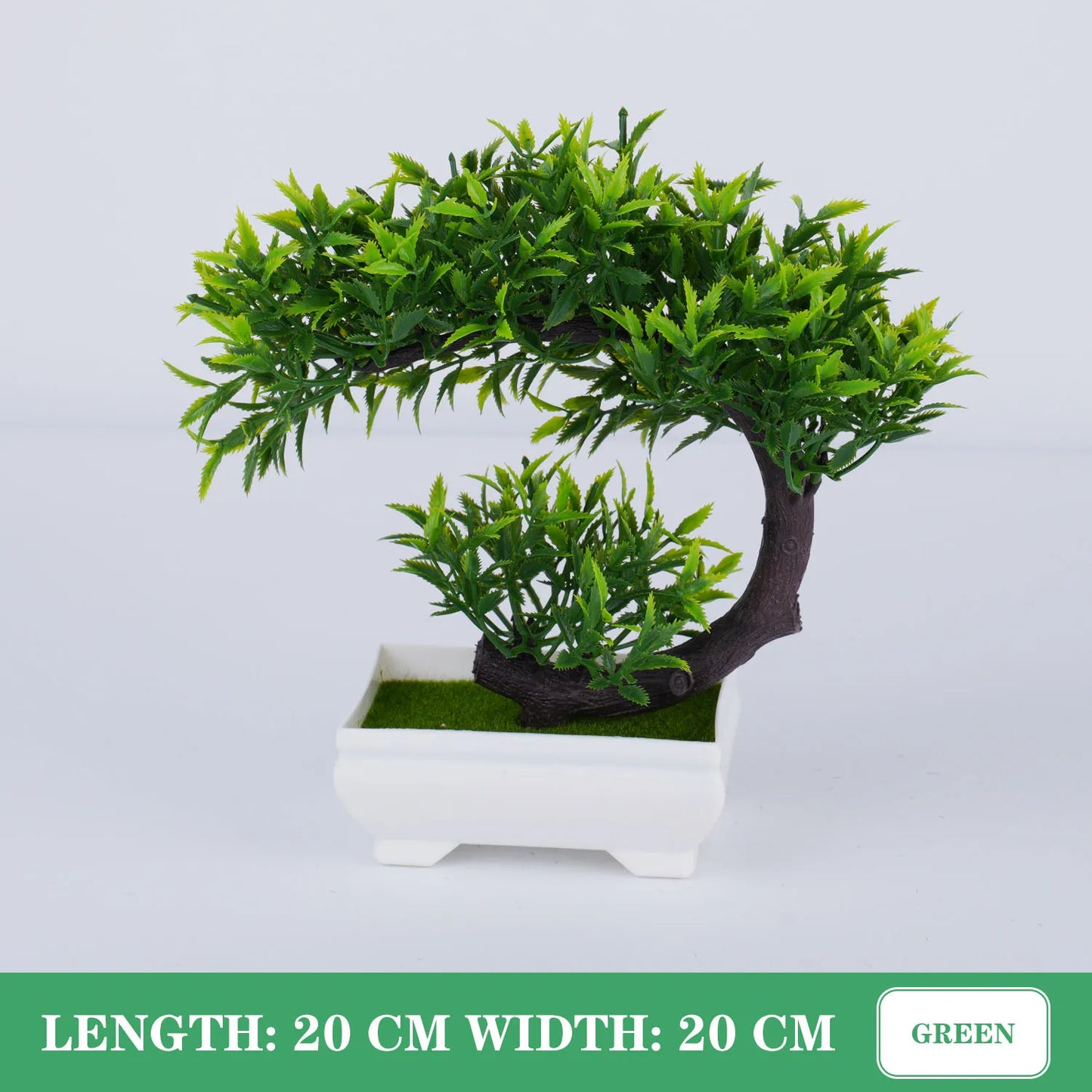 artificial bonsai plant décor, plastic potted ornament for home, office, garden, hotel, indoor & outdoor exhibition, realistic greenery, low-maintenance decor