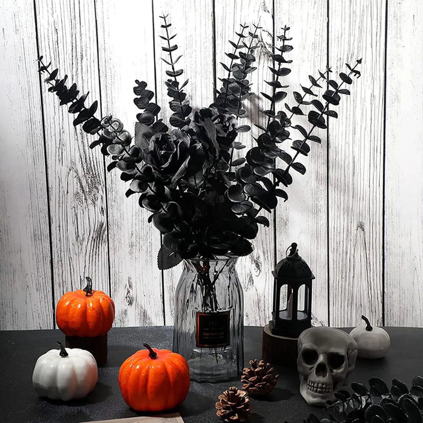 artificial eucalyptus stems gold leaf 10/20pcs | faux flowers for home décor, weddings, parties | indoor floral arrangements, bouquets, centrepieces, gift-ready decoration