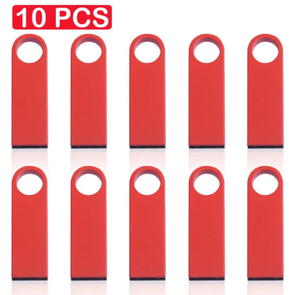 10 PCS LOT Mini Metal USB Flash Drive 128GB Creative Business Gift Memory Stick 64GB Real Capacity Pen Drive 32GB Golden U Disk