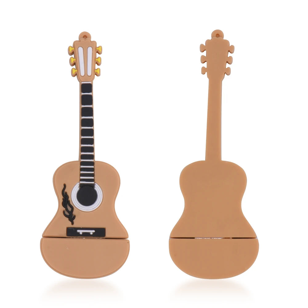 musical instrument usb flash drive 64gb/32gb/128gb silicone pen drive, piano guitar violin design, usb2.0 memory stick for data storage and transfer