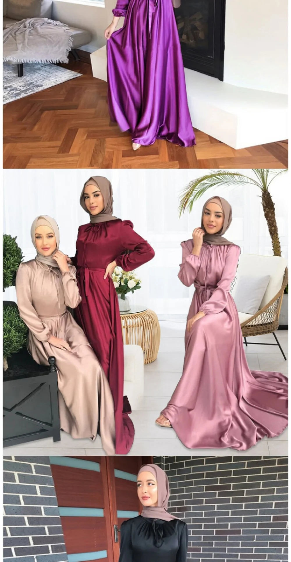 muslim women abaya woman dubai luxury turkey dresses evening dress long robe satin musulmane traditional arabic attire for all seasons