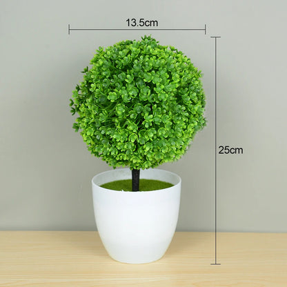 Artificial Bonsai Tree in Pot - Plastic Fake Plant for Desk, Home, Hotel, Garden Decoration, Ideal for Indoor and Outdoor Use, Decorative Potted Ornament