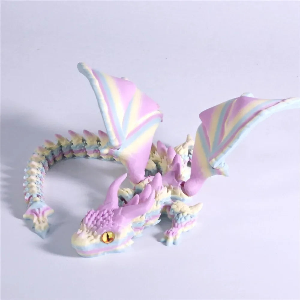 crystal dragon viper gift toy 3d printed movable flying dragon decor