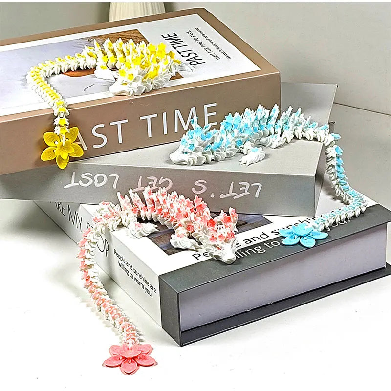 3d printed crystal dragon fidget toy cherry blossom decor gift for boys 2025
