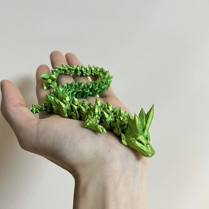 3D Printed Antistress Dragon Fidget Toy Rotatable Articulated 30cm Colors