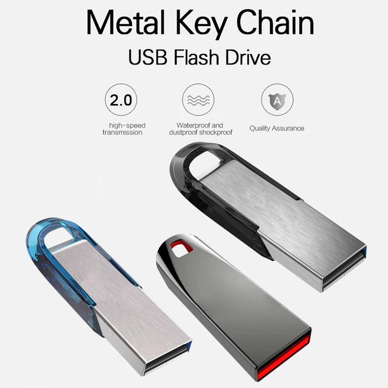 usb flash drive storage 8gb 16gb 32gb 64gb 128gb, high-speed metal pen drive, usb 2.0 memory stick, portable u disk for data transfer and backup