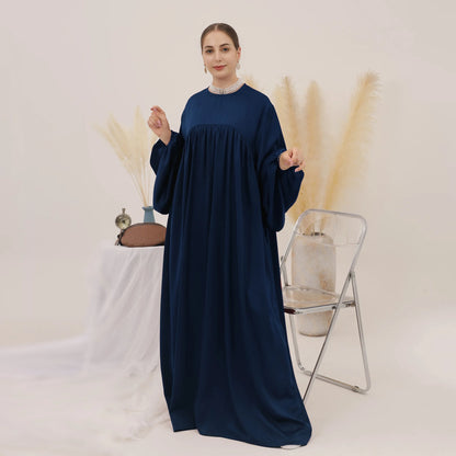 Modest Loose Muslim Dress Abaya Eid Ramadan Elegant With Pocket for Women, Comfortable Fit, Stylish Design, Perfect for Prayer and Daily Wear, Various Colors Available