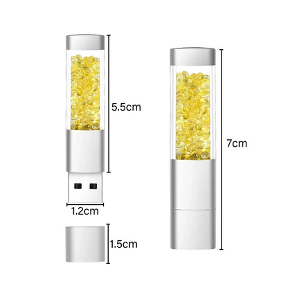 128GB Crystal LED USB 3.0 Flash Drive with Metal Design, High-Speed Memory Stick for Laptop, Car, TV, Ideal Wedding and Business Gift, Multiple Colours Available
