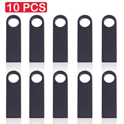 10 PCS LOT Mini Metal USB Flash Drive 128GB Creative Business Gift Memory Stick 64GB Real Capacity Pen Drive 32GB Golden U Disk