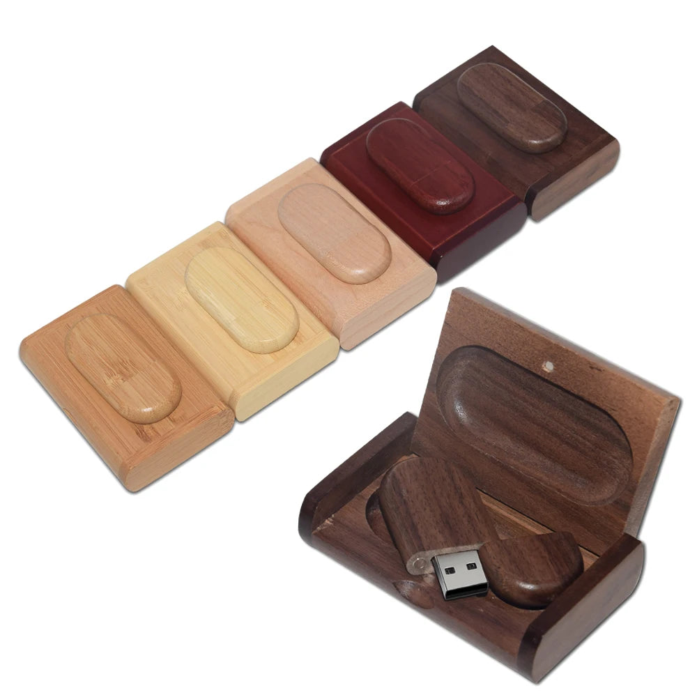 custom wooden usb flash drive with gift box, 64gb/32gb/16gb/8gb memory stick for photography, weddings, business, usb 2.0 pen drive, creative storage solution