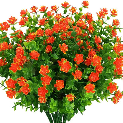 Artificial Rose Bouquet, UV Resistant, Plastic Flowers for Outdoor Garden, Indoor Decor, Perfect for Weddings, Parties, Porches & Window Boxes, Home Decoration