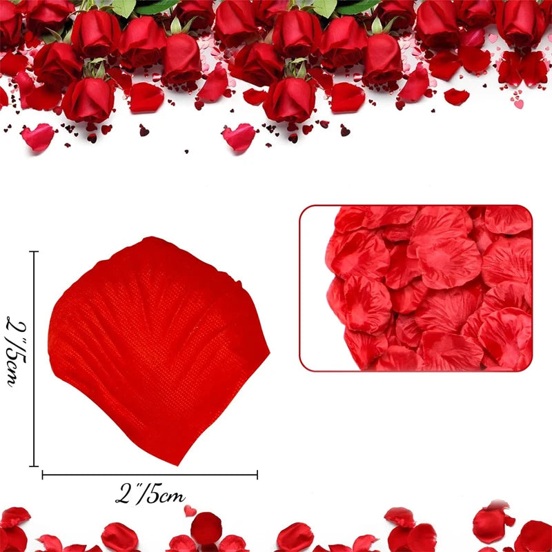 artificial silk rose petals 1000pcs for romantic occasions, wedding, anniversary, proposal, valentine's floral decor, non-woven indoor home decoration