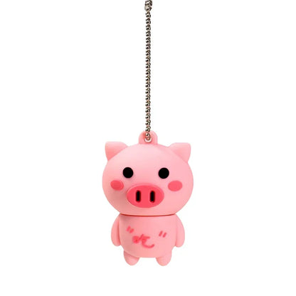 Cute Pink Pig USB Flash Drive, Silicone USB 2.0 Stick, 4GB 8GB 16GB 32GB Storage, Creative Student Gift, Cartoon Memory Stick for Girls