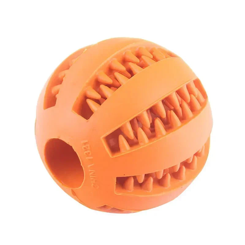 interactive rubber dog toy ball - non-toxic, bite & chew resistant - cleans teeth, dispenses treats - durable training & play accessory for small dogs