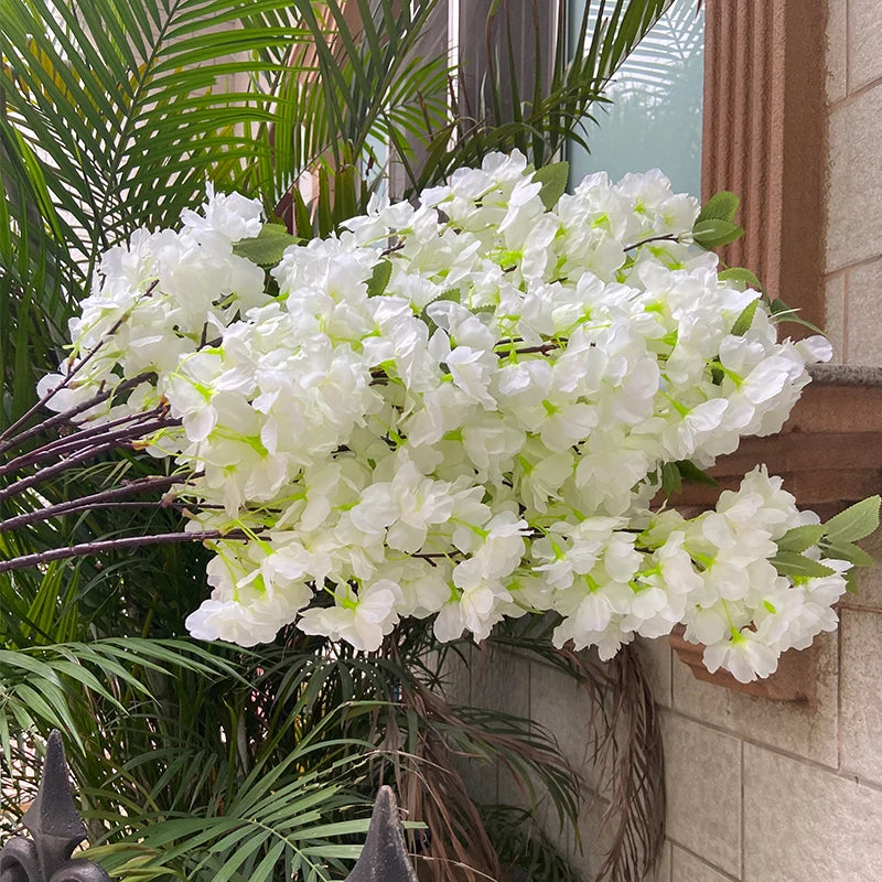 artificial cherry blossom branch, 80cm, silk cloth flowers for weddings, birthdays, parties, home and office decoration, indoor flower arrangement accessory