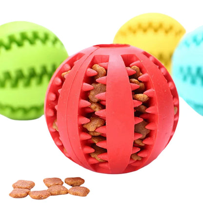 Treat Dispenser Chew Ball Toy for Dogs Cats | Promotes Dental Health & Mental Stimulation | Durable Play for Pets | Easy-Clean Rubber Kibble Holder Toy