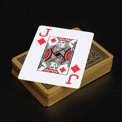 1PCS Silver Gold Foil Border Playing Cards Washable PVC Poker Game 63x88mm - Durable Stylish Deck for All Card Games, Easy to Clean, Perfect for Game Night and Parties