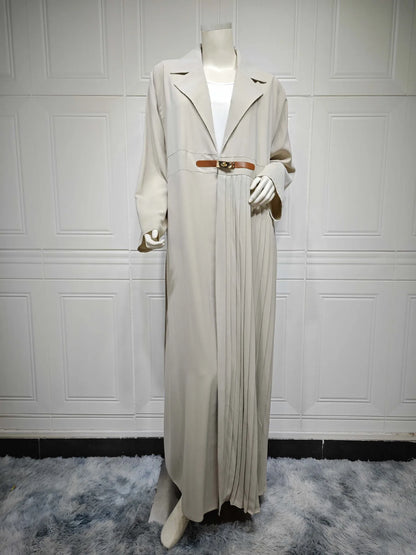 Abaya Dubai Luxury Elegant Arabian Kaftan Coat Black White Cardigan for Women - Stylish Modest Wear for Formal & Casual Occasions in High-Quality Ice Silk