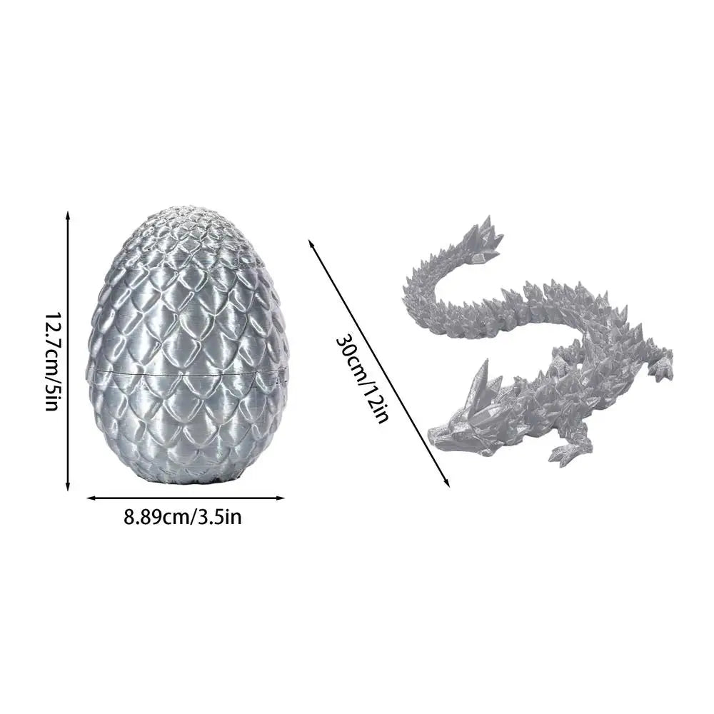 crystal dragon action figures 3d printed articulated dragon with egg dinosaur christmas fidget toy for girls kids easter basket