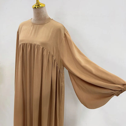 Modest Loose Muslim Dress Abaya Eid Ramadan Elegant With Pocket for Women, Comfortable Fit, Stylish Design, Perfect for Prayer and Daily Wear, Various Colors Available