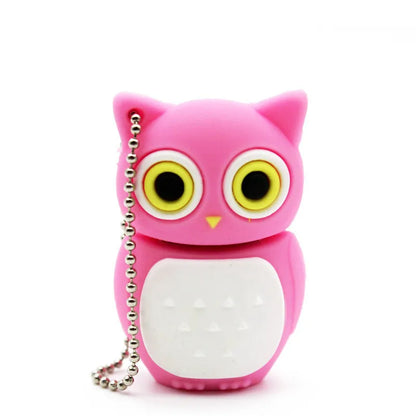 Cartoon Animal USB Flash Drive - 16GB/32GB/64GB Silicone Storage - Fun Penguin, Cat, Owl, Lion, Dinosaur Designs - USB 2.0 External Memory Stick for Kids and Adults