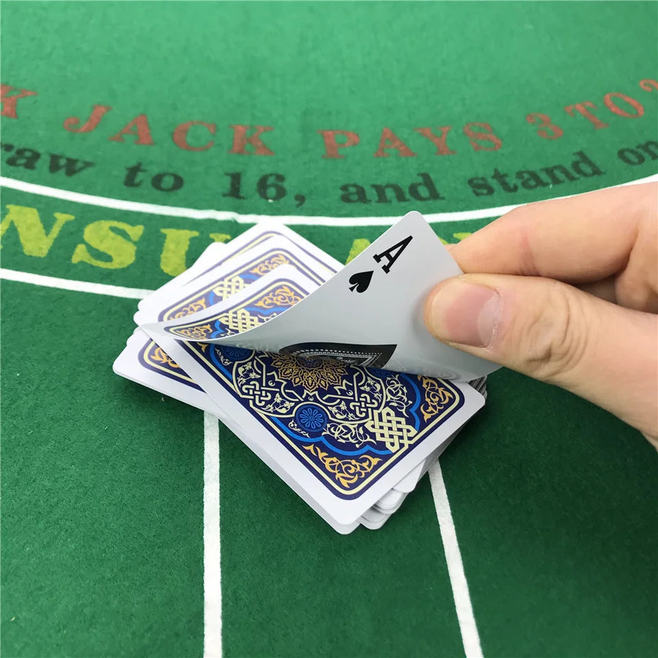 2pcs lot waterproof plastic playing cards texas hold'em poker 2.28x3.46 inch - durable pvc, perfect for game nights and tournaments, easy to clean, ideal for all players