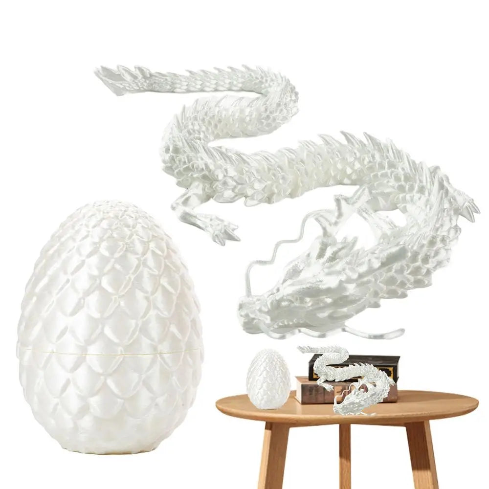 crystal dragon action figures 3d printed articulated dragon with egg dinosaur christmas fidget toy for girls kids easter basket